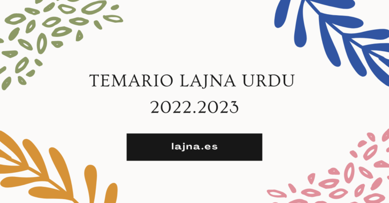 Temario Lajna URDU 2022-2023
